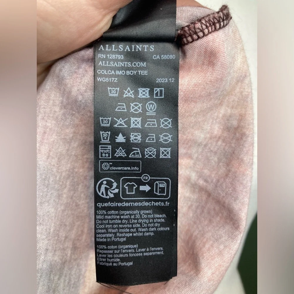 Allsaints graphic Tee Horses Eagle desert print XS/S Orange shirt womens - Picture 8 of 9